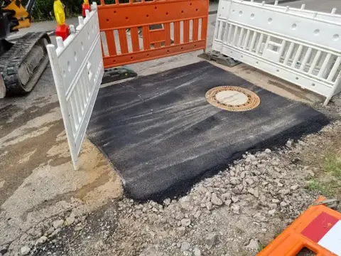 Vorbereitung einer Straßenfläche