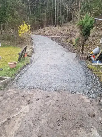 Aufbau eines Schotterwegs